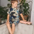 thumbnail image 4 of Balery Exotic Blue Cat Conjunto de Pijama Infantil de Manga Corta con Estampado – Ropa de Dormir de Algodón Suave-X-Large, 4 of 6