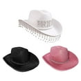 thumbnail image 6 of Yokua BRIDE Letter Cowgirl Hat Shinning Rhinestone Fringe Hat for Wedding Party, 6 of 8