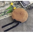 thumbnail image 2 of Magik Wool Blend Bow Long Tie Artist Warm French Vintage Beanie Beret Hat Cap(Camel), 2 of 3