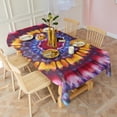 thumbnail image 3 of Colorful Tie Dye Mandala Pattern Rectangle Tablecloth 60"x120",Waterproof Polyester Rectangle Table Cloth, Wipeable Spillproof Polyester Tablecloth for Dining, Camping, Indoor and Outdoor, 3 of 6