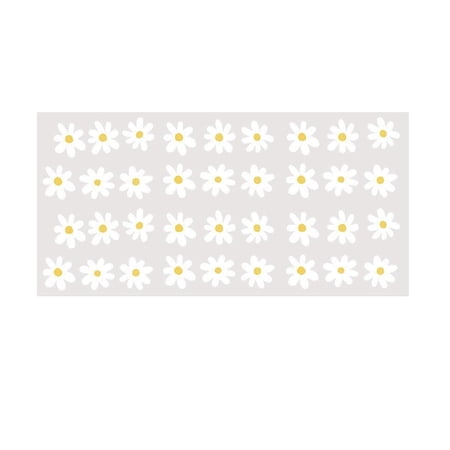 Wall Decals Removable Daisy Stickers Peel and Paste Floral Decals for Bedroom, Living Room, Office Decoration
