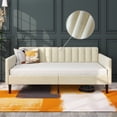 thumbnail image 3 of Miniyam Twin Size Upholstered Daybed, Sofa Bed Daybed Frame with Wood Slat Support for Living Room, Bedroom, White, 3 of 6