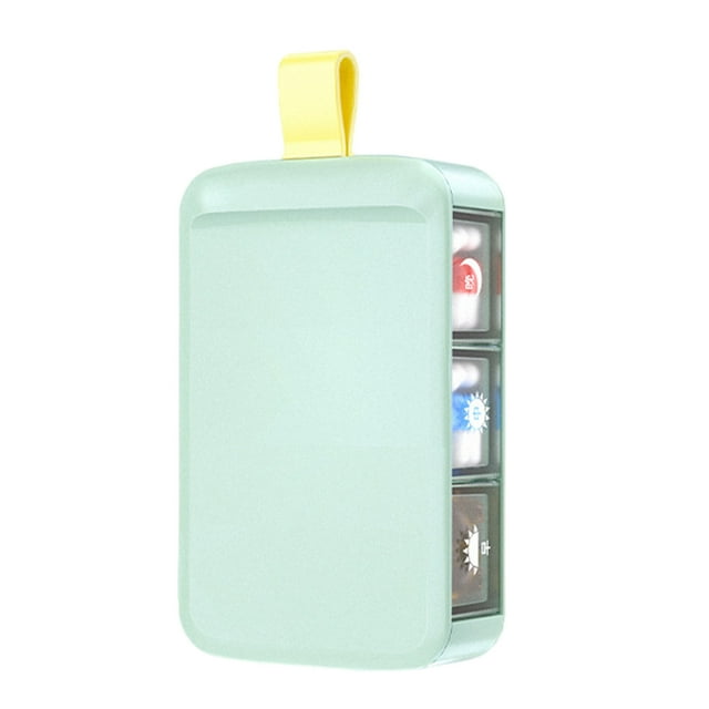 Storage Box Portable Box 3-compartment Medicine Storage Box Plastic Sliding Cover Box Travel Compact Organizer Sealed Box Home Box Med