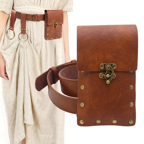Medieval Belt Bag, PU Leather Waist Bag, Halloween Costume Accessory