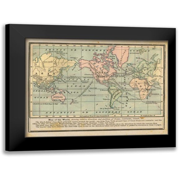 Babbit, Gwendolyn 14x12 Black Modern Framed Museum Art Print Titled - World Map I