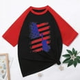 thumbnail image 1 of Snoarin T-Shirts pour Hommes Mode Décontractée Patchwork Col Rond Chandail Imprimé T-Shirt Manches Courtes Hauts 4 Juillet T-Shirts pour Hommes en Liquidation, 1 of 4