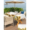 thumbnail image 6 of 54x80 Inch Outdoor Tablecloth with Umbrella Hole Zipper Rectangle Sunflower Rectangular Tablecloths Outside Waterproof Summer Flower Watercolor Vintage Wooden Patio Table Cloth Cover for Picnic Party, 6 of 8