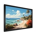 thumbnail image 3 of Designart "Aqua Marine Coastal Journey III" Bicycle Picture Framed Canvas Wall Art, 3 of 5