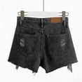 thumbnail image 7 of Favoffer Women Denim Shorts High Waist Button Fly Distressed Jeans Shorts Classic Summer Casual Pants with Front Pockets, 7 of 7