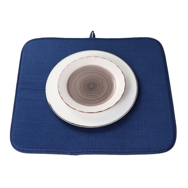 EXHUMKY Absorbent Table Mat Azul Con Costuras Resistentes Ideal Para Platos Y Superficies