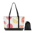 thumbnail image 7 of FORMRS Canvas Laptop Tote Bag for Women with 15.6" Computer Compartments Shoulder Handbag, White Grapefruit Slices, 7 of 7