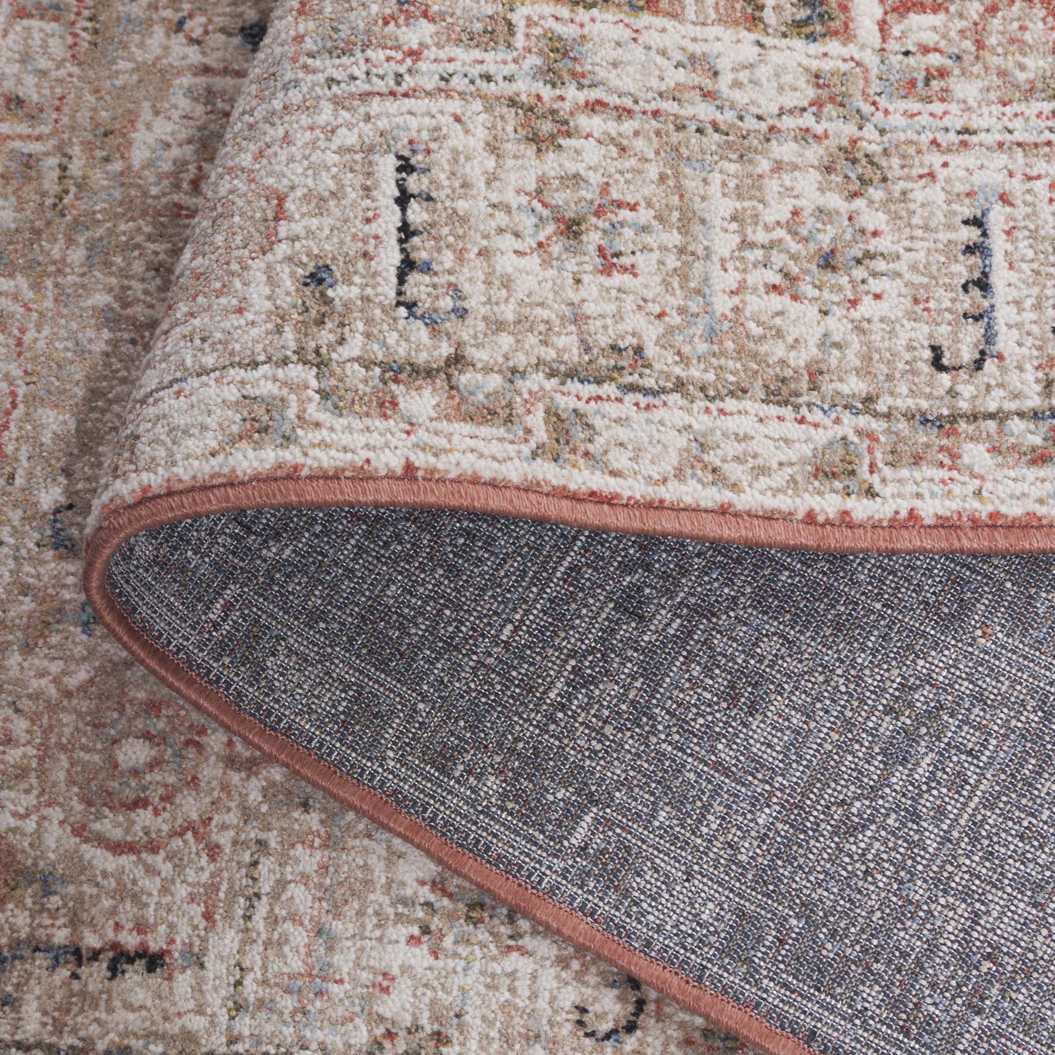 SAFAVIEH Vivaldi Roberta Abstract Area Rug, Rust/Ivory, 6'7" x 6'7" Round