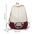 thumbnail image 3 of Mochila para mujer Mochila para estudiantes de color en contraste de nailon Mochilas universitarias (rojo), 3 of 5