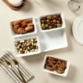thumbnail image 3 of Denmark Tools for Cooks 5 Piece Ceramic Serving Set Platter Tray with Bowls Dips Appetizers, White, 3 of 7
