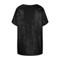 thumbnail image 5 of Plus Size Sequin Tops for Women Sparkly Blouses Dressy Casual Loose Fit Sexy Deep V Half Sleeve Evening Party Shirts, 5 of 5