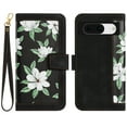 thumbnail image 3 of Allytech for Google Pixel 8 Wallet Case, Premium PU Leather Cards Slots Shoulder Strap Hand Wrist Fashion Floral Pattern Wallet Phone Case for Google Pixel 8 - Black, 3 of 14