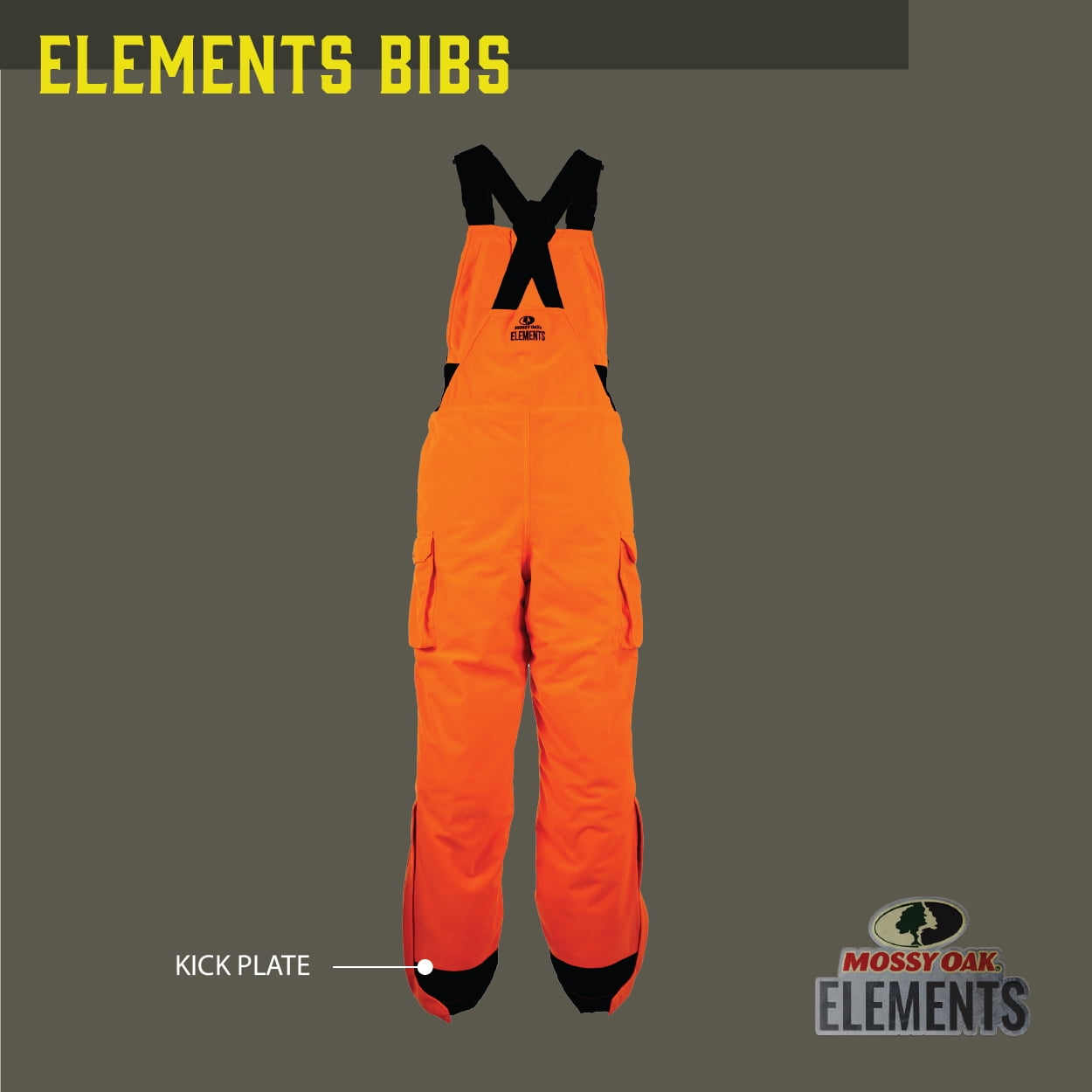 Mossy Oak Elements Youth Sherpa Lined Waterproof Hunting Bib, Mossy Oak Blaze, Size Youth Medium
