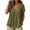 02# Army Green, variant on Plus Size Women's Linen Tops Cotton Loose Fit V-Neck Tunic Top Lace Trim Casual Blouse Summer Beach Flowy Boho Chic Solid Button Detail S-2XL