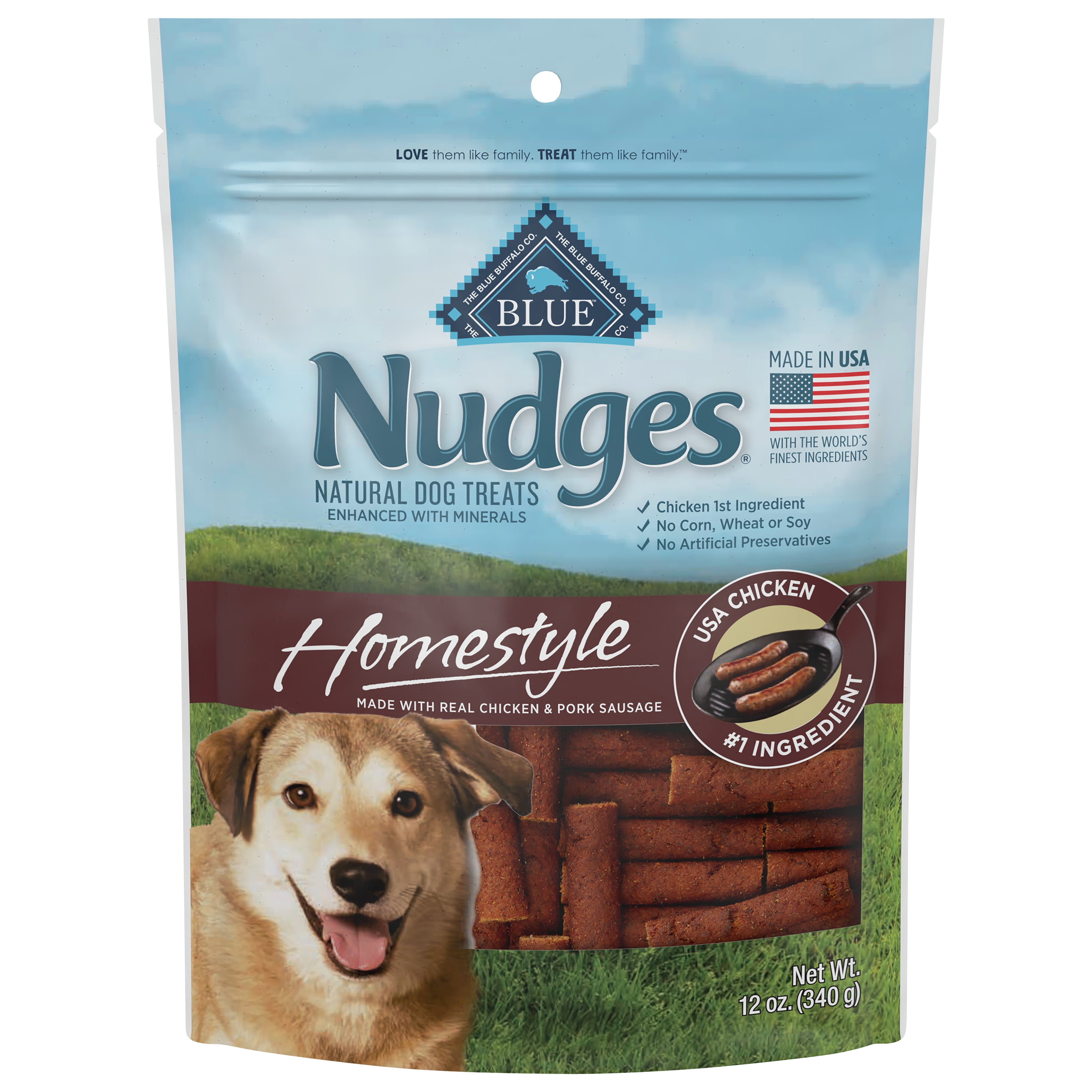 Blue Buffalo Nudges Homestyle Natural Dog Treats, Chicken and Pork