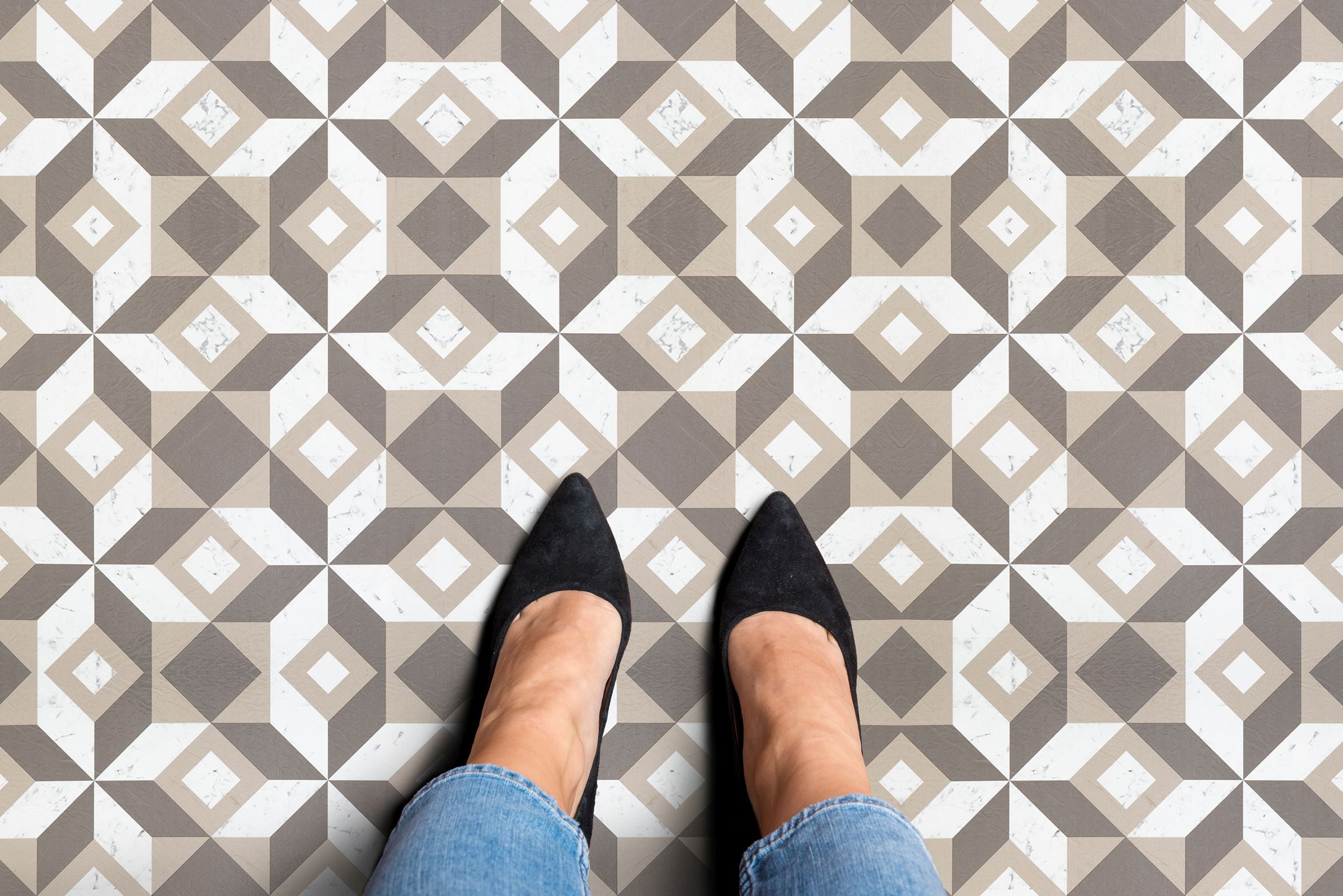 Retro Elegance 12x12 Self Adhesive Vinyl Floor Tile - Prism Marble - 20 Tiles/20 sq. ft.