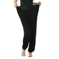 thumbnail image 4 of Dyfzdhu Women Stretchy Plus Size Pants Solid Color Trouser Casual Loose Baggy With Pockets for Yoga Dance Sport Homewear Black, 4 of 8