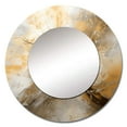 thumbnail image 2 of Designart "Chromatic Essence in Gold and Silver I" Abstract Rund Mirror For Wall Decor - Large Gold Round Printed Mirror - Modern Round Mirror 23" x 23" Inch, 2 of 5