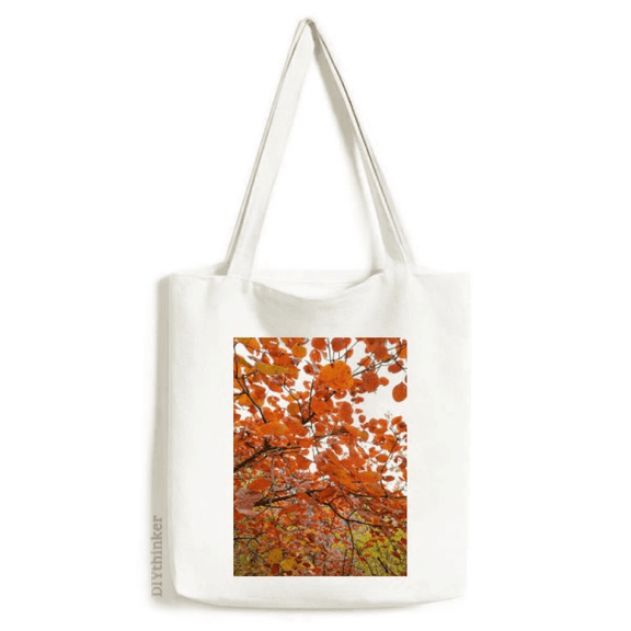 red autumn art deco fashion tote canvas bag shopping satchel casual handbag