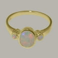 thumbnail image 5 of LBG British Made 10k Yellow Gold Natural Opal Womens Engagement Ring - 33 size options - Size 4.5, 5 of 6