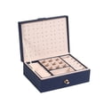 thumbnail image 1 of Matsuzay Caja Joyas Rejillas Múltiples Cajas de Cuero Estuche Geométrico Clásico Organizador de Cosméticos para Anillos Crema Almacenamiento y organización del hogar Armada 23*17*8.5 cm, 1 of 6
