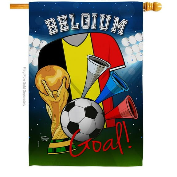 Ornament Collection H192088-BO World Cup Belgium Soccer Sports 28 x 40 in. Double-Sided Decorative Vertical House Flags for Decoration Banner Garden Yard Gift