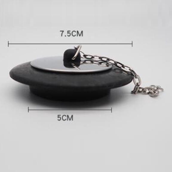 Alasum Black Rubber Bathtub Drain with Flat , Bathroom Tub Plug for Leak-Proof Seal