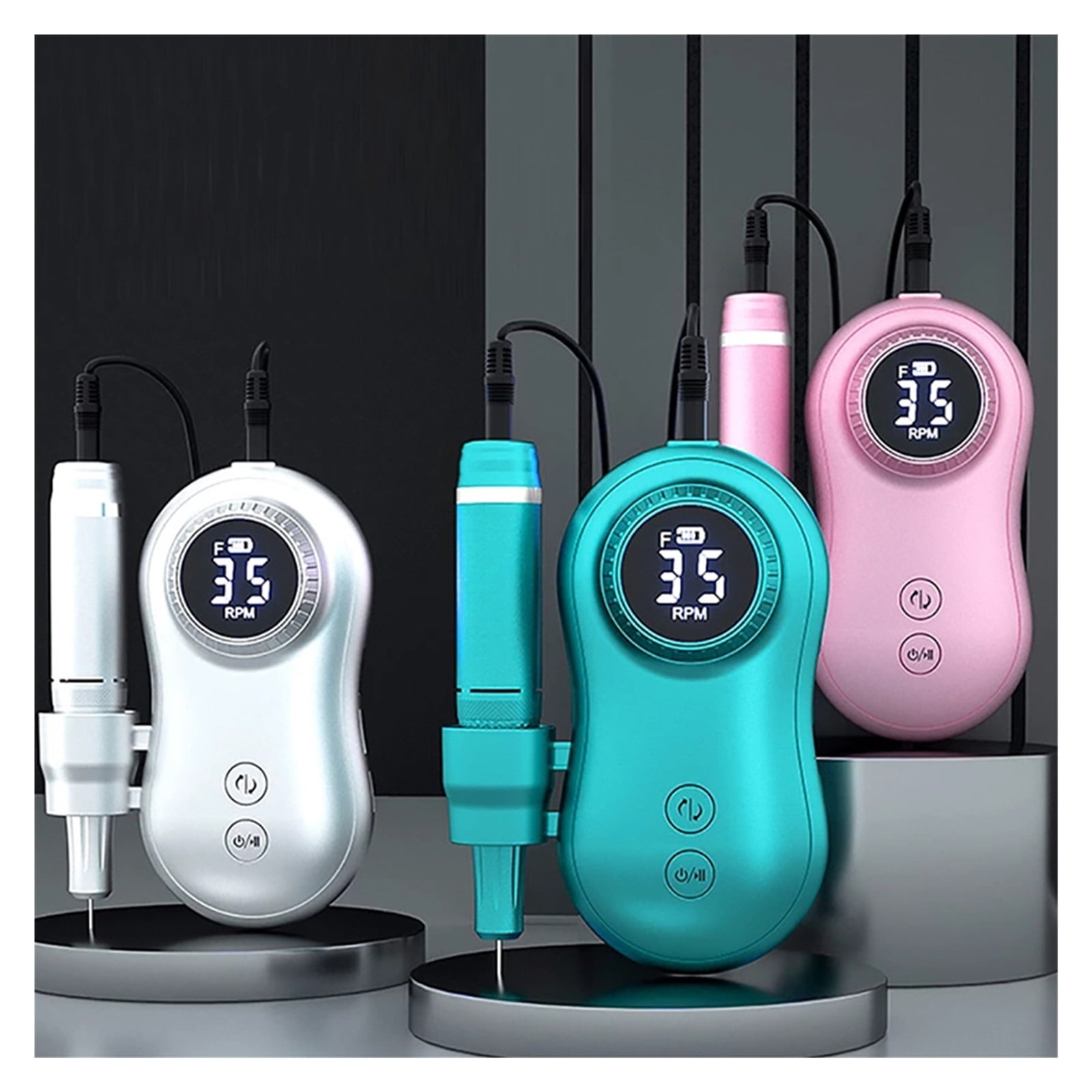 35000 RPM Electric Nail Polish Drill Portable 2 In 1 Electric Nail File With LCD Display USB Charge Professional Tool ,Low Noise