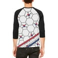 thumbnail image 2 of World Cup South Korea Soccer Ball Mens Raglan T Shirt White-Black SM, 2 of 2
