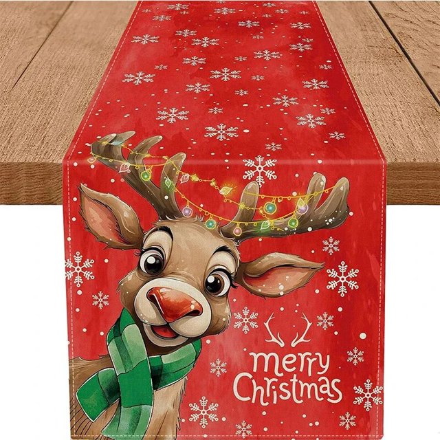 2024 New Christmas Table Flag, Santa Mat,Winter Snowman Tablecloth, Dust-proof Coffee Tablecloth, Christmas Gifts,New Year Gifts