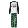 thumbnail image 2 of Pijamas familiares a juego de Navidad, conjunto de pijamas de Dachshund a través de la nieve verde, 2 of 3