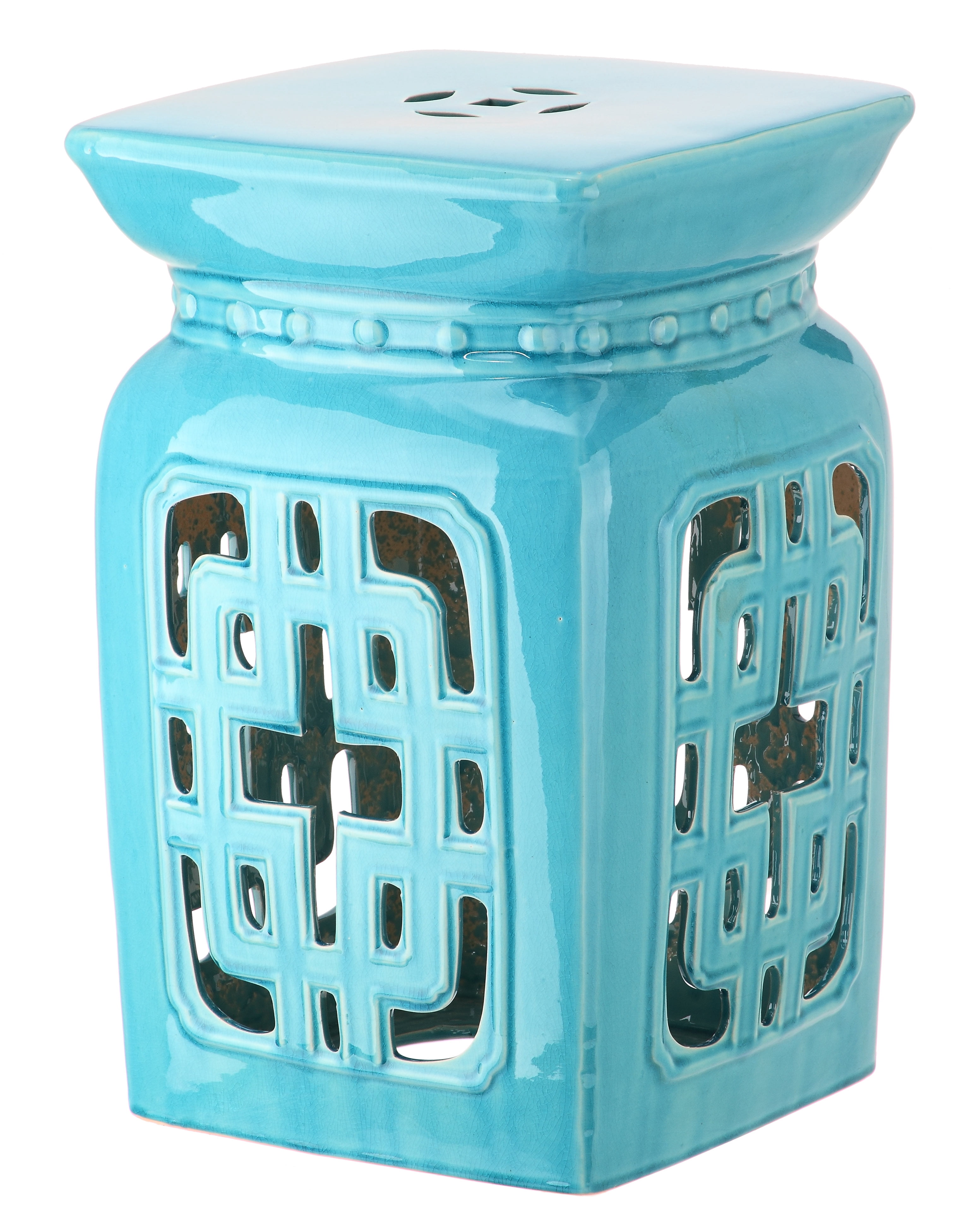 Safavieh Beijing Filigree Indoor/Outdoor Garden Stool, Light Blue