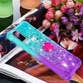 thumbnail image 5 of Glitter Case for Motorola Moto G Play (2023)/ G Power 2022/ G Pure, Bling Sparkle Colorful Gradient Quicksand Soft TPU Liquid Cover with Ring Stand for Moto G Play (2023) JB-Green Purple, 5 of 14