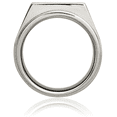 thumbnail image 3 of Titanium Diamond Signet Wedding Band Ring, 3 of 10