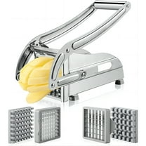 JUNZHIDAO French Fry Cutter with 2 Blades, Professional Potato Cutter Stainless Steel, Potato Cutter, Potato Slicer for French Fries Vegetable Carrots Cucumbers