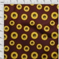 thumbnail image 4 of oneOone Polyester Spandex Chocolate Brown Fabric Floral Sunflower Silhouette Diy Clothing Quilting Fabric Print Fabric By Yard 56 Inch Wide, 4 of 4