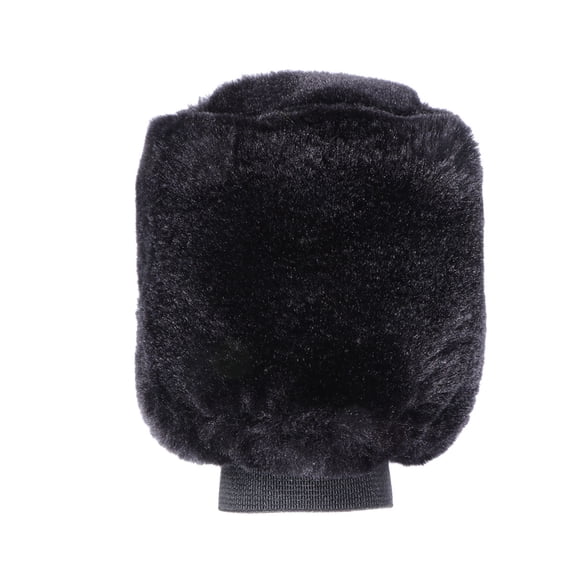 PBPBOX Car Steering Wheel Cover Set Black Plush Protects from Frosty Winter and Hot Summer