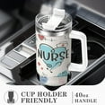 thumbnail image 2 of 40 oz Nurse Tumbler with Handle - Inspirational Coffee Travel Mug with Straw, Ideal Appreciation Gift for Female Nurses, Perfect for Birthdays and Christmas, 2 of 6