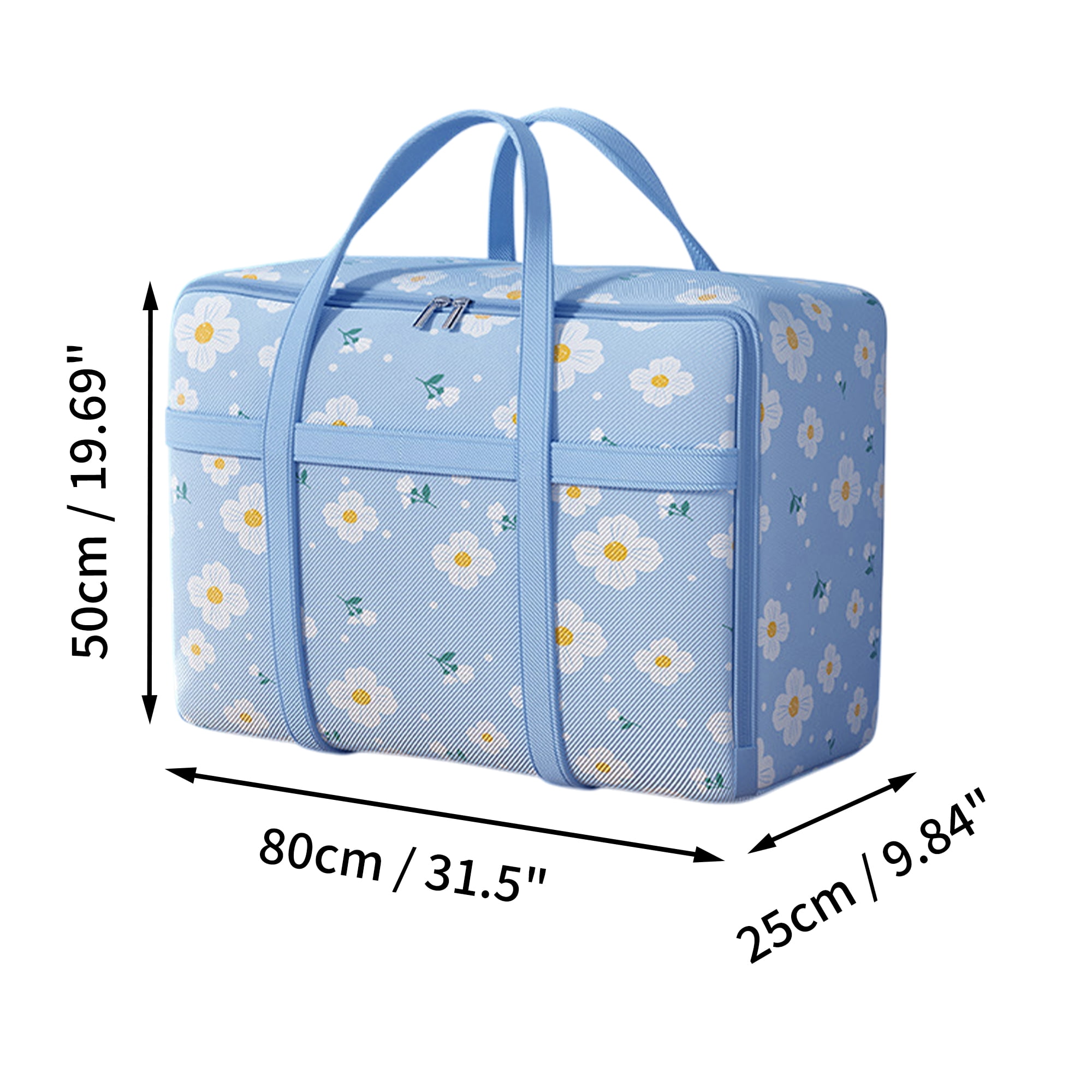 Unique Bargains Durable Dog Pattern Storage Bag Storage Bins 1 Pc Blue Daisies Giant