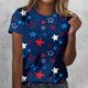 thumbnail image 1 of Fiudx Liquidación de Ahorros de Verano Blusa de Manga Corta con Estampado de Día Independiente para Mujer, Blusa con Cuello Redondo, 1 of 5