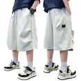 thumbnail image 4 of oqasdz Boys Pants Elastic Waist Lightweight Knee Length Baggy Loose Carto Pants with Pockets for Kids Everyday Comfort Daily Wear Summer Outdoor, 4 of 4