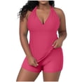 thumbnail image 2 of Kakii Workout Sets for Women 2 Piece Wrap Halter Tank Top High Waist Biker Shorts Yoga Pilates Outfits, 2 of 8