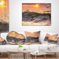 thumbnail image 4 of Designart Sunrise and Roaring Ocean Waves - Seascape Throw Pillow - 12x20, 4 of 5