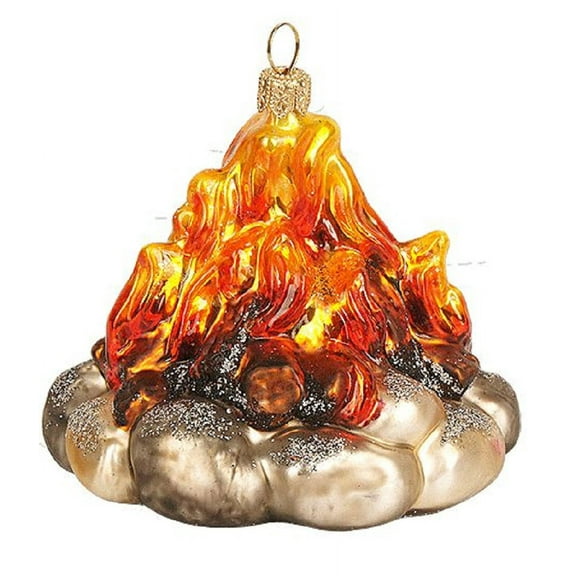 Campfire Polish Glass Christmas Tree Ornament Camping Decoration Camp Fire