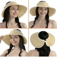 thumbnail image 4 of SUN CUBE Sun Visor Hats Women, Straw Beach Hats for Women, Wide Brim Summer Ponytail Hat, Packable Rollup Visor, Travel Foldable UV Protection Sunhat - Beige, 4 of 8