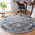 thumbnail image 2 of SAFAVIEH Marrakesh Lillian Medallion Polyester Area Rug, Grey/Multi, 6'7" x 6'7" Round, 2 of 8